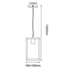 ACA ACA Lighting šedé vonkajšie závesné svietidlo CELIA 1XE27 IP44 s čírym sklom CELIA1PG