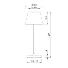 ACA ACA Lighting LED vonkajšie stolné svietidlo na batérie 2W 170lm 3.000K tmavo šedá 360st. CRI80 IP54 LG2050G-400