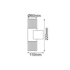 ACA ACA Lighting vonkajšie nástenné svietidlo UP-DOWN číra 2W LED 3000K 230V šedá HA5504A