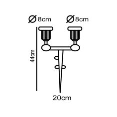 ACA ACA Lighting záhradné bodové svietidlo 2xE27 PAR38 čierna No79-B AC.045GL79