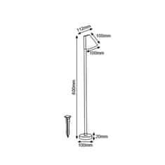 ACA ACA Lighting GU10 vonkajšie stojacie svietidlo 230V tmavo šedá IP65 MAX.20W so zápichom aj základňou LG2134G-600