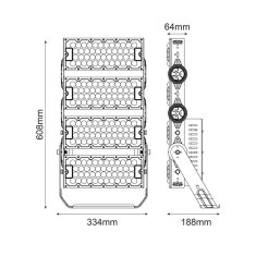 ACA ACA Lighting LED HIGH POWER FLOOD reflektor 480W, 74400lm, 5000K, 20 °, 230V AC, IP66, IK10 GLAD4805020