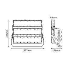 ACA ACA Lighting LED HIGH POWER FLOOD reflektor 720W, 111600lm, 5000K, 20 °, 230V AC, IP66, IK10 GLAD7205020