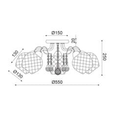 ACA ACA Lighting Elegant stropné svietidlo EG165885C