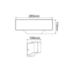 ACA ACA Lighting LED SMD vonkajšie nástenné svietidlo 13W 710LM 110d 230V AC 3.000K tmavá šedá CRI80 IP65 30.000hod LG7105G