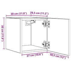 Vidaxl Nástenná TV skrinka dub sonoma 30,5x30x30 cm