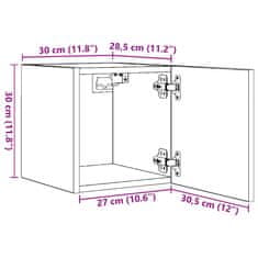 Vidaxl Nástenné TV skrinky 2 ks lesklé biele 30,5x30x30 cm