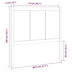 Vidaxl Čelo postele čierne 80,5x4x100 cm masívna borovica