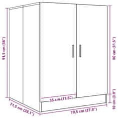 Vidaxl Skrinka na práčku betónovo-sivá 71x71,5x91,5 cm