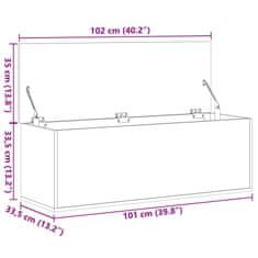 Vidaxl Úložný box čierny 102x35x35 cm kompozitné drevo