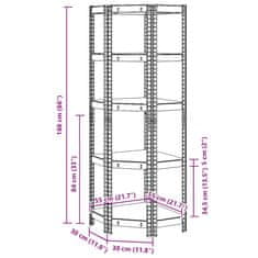 Vidaxl 5-vrstvová rohová polica modrá oceľ a spracované drevo