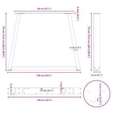 Vidaxl Nohy jedálenského stola V-Shape 2 ks Antracit 100x(72-73,3) cm