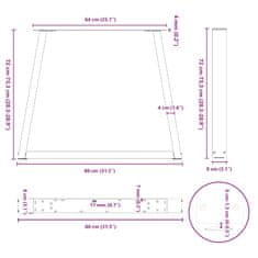 Vidaxl Nohy jedálenského stola V-Shape 2 ks Prírodná oceľ