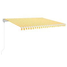 Vidaxl Automatická markíza, LED a senzor vetra 450x350 cm, žltá/biela