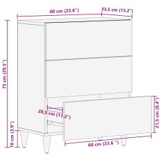 Vidaxl Príborník 60x33,5x75 cm Masívne drevo Mango