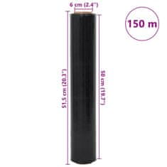 Vidaxl Stretch Film 2 ks Čierna 20 μm 50 cm x 150 m