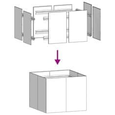 Vidaxl Kvetináč antracitový 100x100x80 cm oceľ