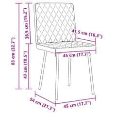 Vidaxl Jedálenské stoličky 2 ks hnedé zamatové