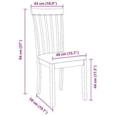 Vidaxl Jedálenské stoličky s vankúšmi 2 ks Prírodná kaučuk z masívneho