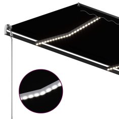 Vidaxl Automatická markíza, LED a senzor vetra 3,5x2,5 m, antracitová