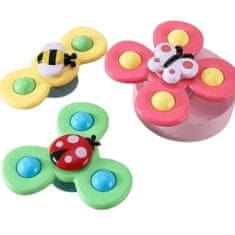 Shopdbest Spinner - zábavná hracia súprava s motívmi zvieratiek - včielka, motýľ a kuriatko (3 v sade)