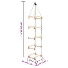 Vidaxl Detský lanový rebrík 200 cm drevený