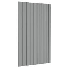 Vidaxl Strešné panely 12 ks pozinkovaná oceľ sivé 80x45 cm