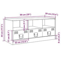 Vidaxl TV skrinka horčicovo-žltá 99x39x44 cm oceľ