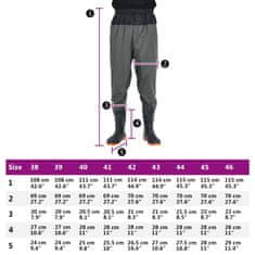 Vidaxl Waist Waders s čižmami tmavozelená veľkosť 39