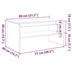 Vidaxl TV skrinka Dub čierny 80x40x40 cm Drevo