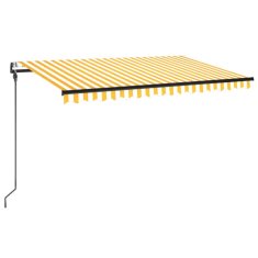 Vidaxl Automatická markíza, LED a senzor vetra 450x300 cm, žltá/biela