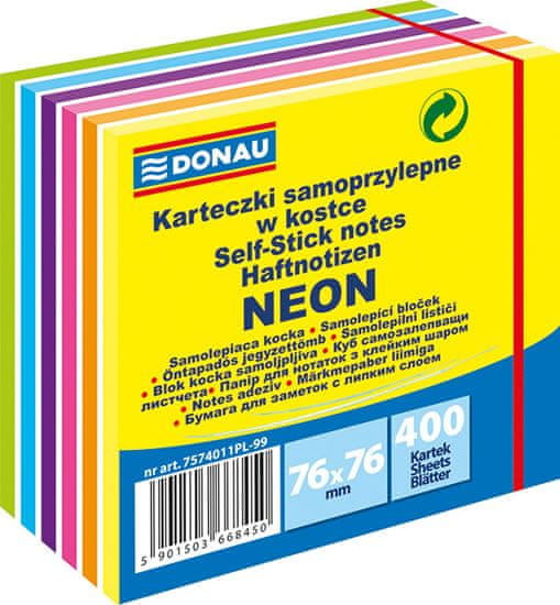 Samolepiace bločky 76 x 76 mm - neónové pastelové farby 400 listov