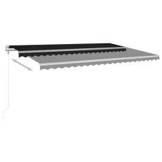 Vidaxl Automatická markíza, LED a senzor vetra 500x300 cm, antracitová