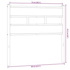 Vidaxl Čelo postele, dub sonoma 75 cm, železo a kompozitné drevo