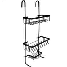 Malatec  16723 Závesná polička do sprchy čierna