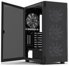 Zalman skriňa i4 TG / Middle Tower / 4x 140 mm RBG LED fan / 2x USB 3.0 / 1x USB 2.0 / mesh panel / tvrdené sklo / čierna