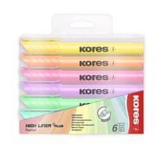 Kores HIGH LINER PLUS mix 6 pastelových farieb