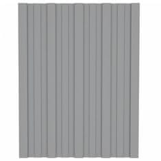 Vidaxl Strešné panely 36 ks pozinkovaná oceľ sivé 60x45 cm