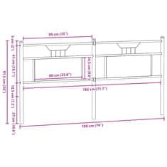 Vidaxl Čelo postele dub Sonoma 180 cm z dreva a ocele