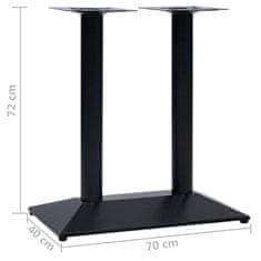 Vidaxl Bistro Table Noha Čierna 70x40x72 cm Liatina