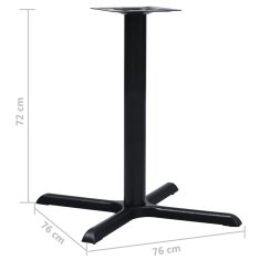 Vidaxl Bistro Table Noha Čierna 76x76x72 cm Liatina