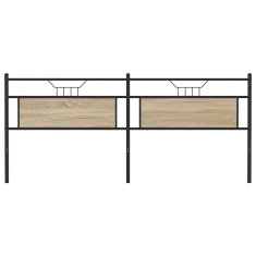 Vidaxl Čelo postele dub Sonoma 200 cm z dreva a ocele