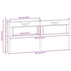 Vidaxl Čelo postele dub Sonoma 200 cm z dreva a ocele