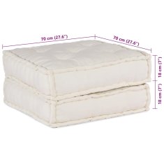 Vidaxl Modular Pouffe Cream 70x70x36 Látka