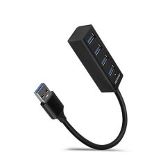 AXAGON HUE-M1A, 4x USB 3.2 Gen 1 MINI húb, kovový, kábel USB-A 20cm