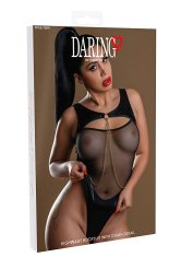 Daring Intimates Daring Wetlook Highwaist Bodysuit with Chain, dámske priehľadné body S/M