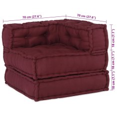 Vidaxl Modular Pouffe Maroon 70x70x54 Látka