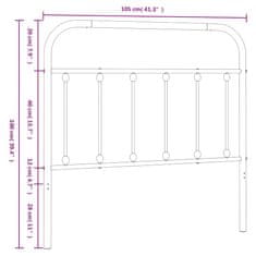 Vidaxl Kovové čelo postele biele 100 cm