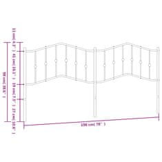 Vidaxl Kovové čelo postele biele 193 cm