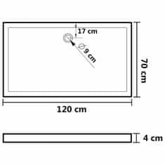 Vidaxl Obdĺžniková sprchová vanička z ABS čierna 70x120 cm